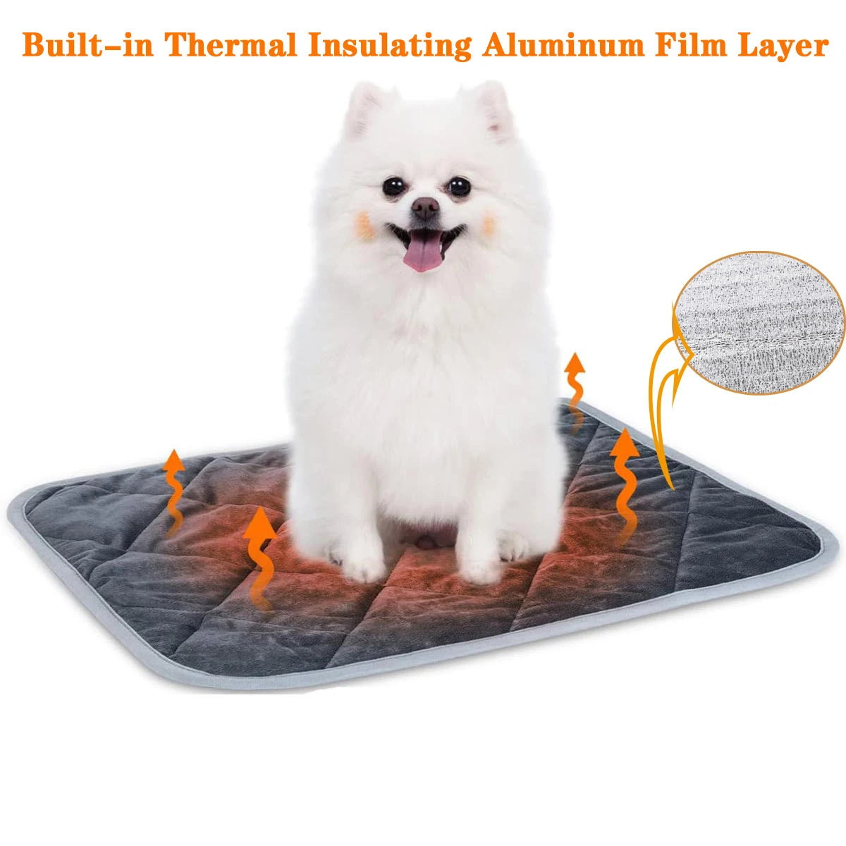 Self Heating Thermal Pet Pad Washable Anti-Slip Dog & Cat Crate Mat
