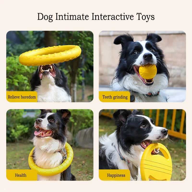 EVA Dog Toy Set 4-Pack: Flying Disc, Ball & Tug Rope Chew-Proof