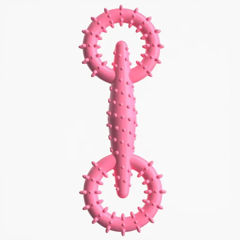 TPR Double Ring Dog Chew Toy for Teeth Cleaning Bite Resistant
