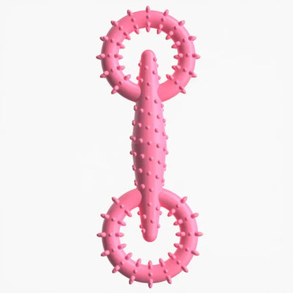 TPR Double Ring Dog Chew Toy for Teeth Cleaning Bite Resistant