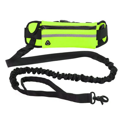 Hands-Free Reflective Dog Leash with Waist Belt and Retractable Elastic