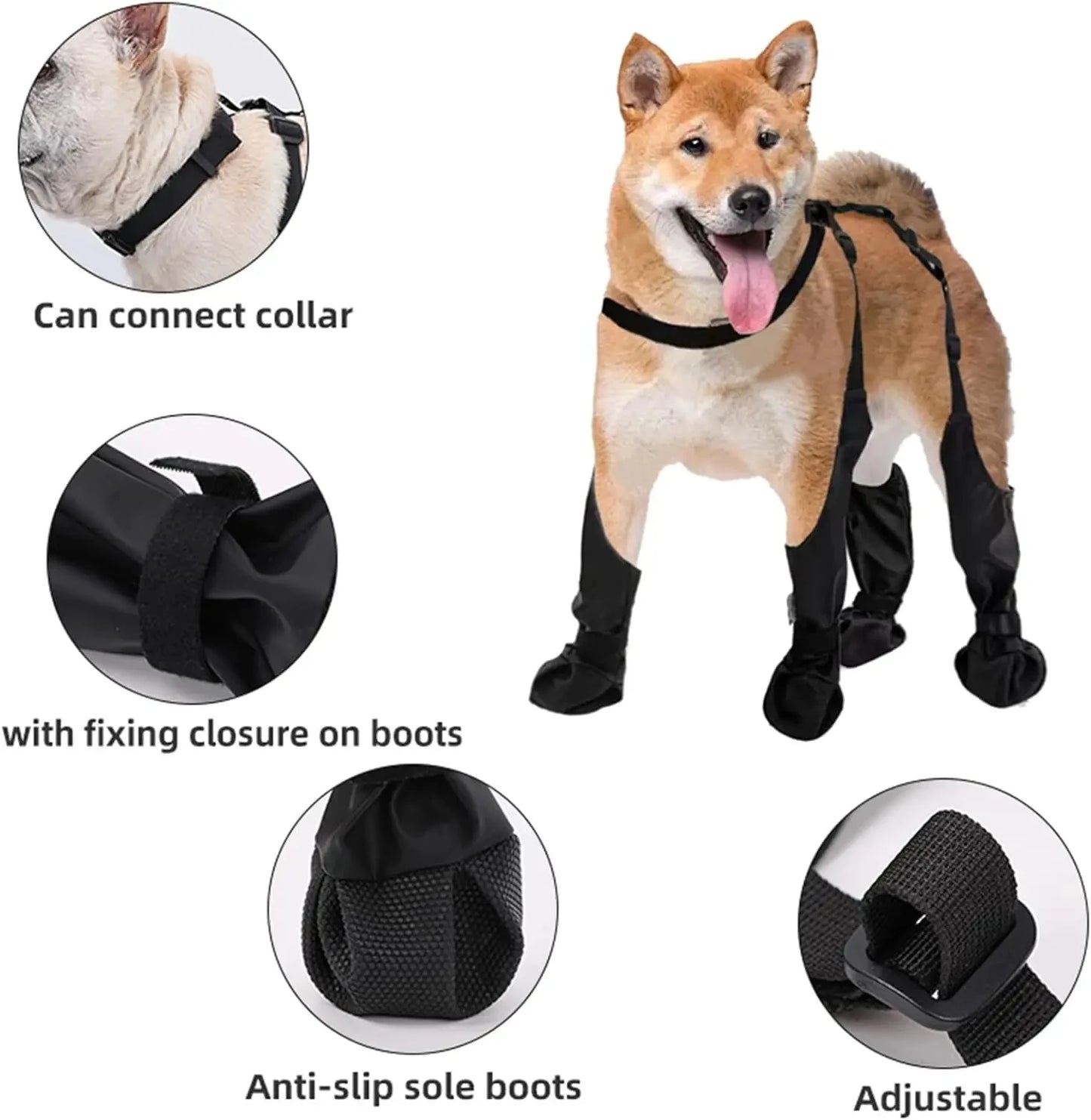 Anti‑Slip Outdoor Dog Shoes Paw Protector Rain Booties for Dogs