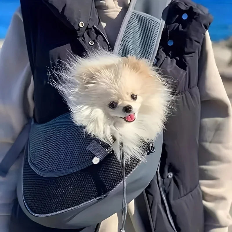 Breathable Mesh Dog Sling Carrier Backpack for Puppy & Cat Travel