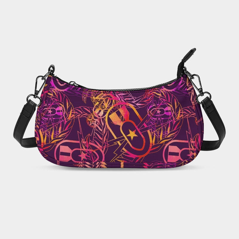 Petite Canvas Purse - "It's 5 o'clock Somewhere" (Yellow/Orange/Purple)