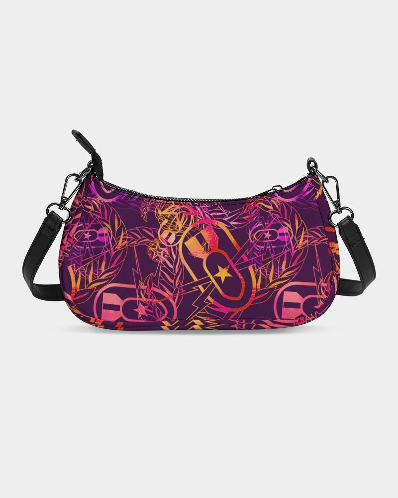 Petite Canvas Purse - "It's 5 o'clock Somewhere" (Yellow/Orange/Purple)